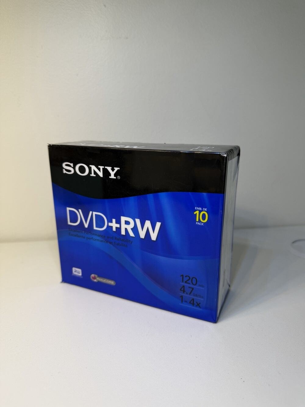 Sony 10 Pack DVD+RW 120 Minutes 4.7 GB Compact Discs NEW SEALED